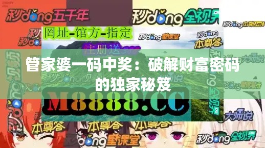 管家婆一码中奖：破解财富密码的独家秘笈