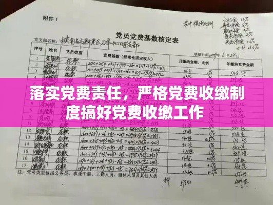 落实党费责任，严格党费收缴制度搞好党费收缴工作 